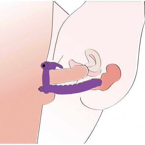 Фиолетовая насадка на пенис для анальной стимуляции партнёрши