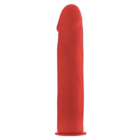 Красный страпон Deluxe Silicone Strap On 8 Inch - 20 см.